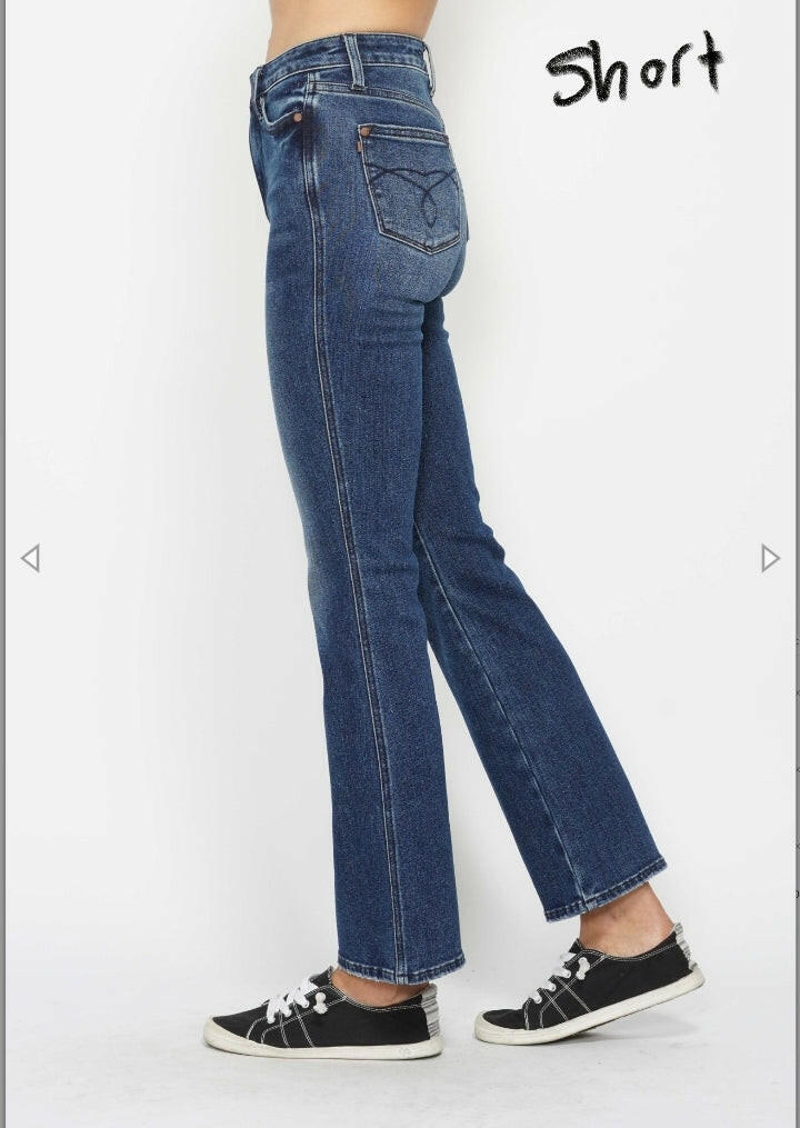 Judy Blue High Waist Tummy Control Back Pocket Embroidery Bootcut Denim Jeans 88786 - 3 Inseam Options | Sleekdenim.com