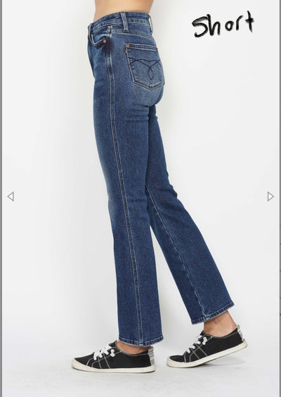 Judy Blue High Waist Tummy Control Back Pocket Embroidery Bootcut Denim Jeans 88786 - 3 Inseam Options