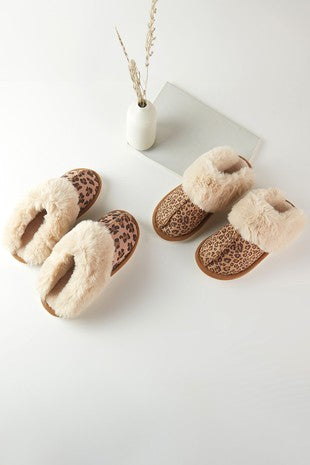 Leopard Print Suede Soft Home Slippers