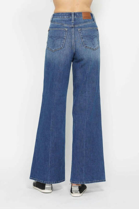 Judy Blue Retro High Waist Wide Leg Jean Style 88847| sleekdenim.com | Sleekdenim.com