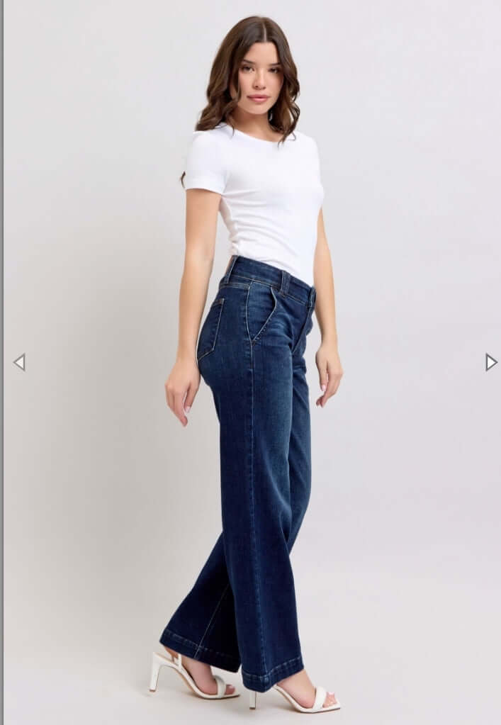 Judy Blue High Waist Wide Leg dark wash (Pre-order 12/18)