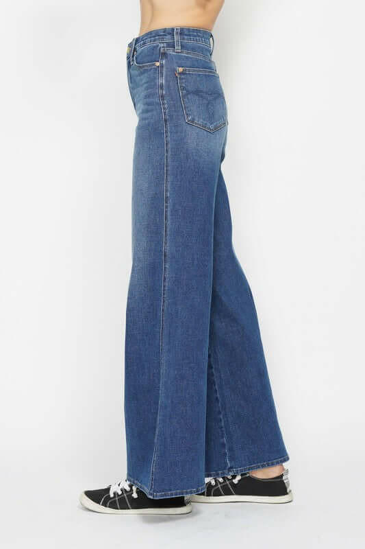 Judy Blue Retro High Waist Wide Leg Jean Style 88847| sleekdenim.com | Sleekdenim.com