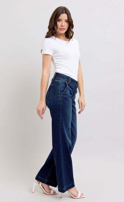 Judy Blue High Waist Wide Leg dark wash (Pre-order 12/18)