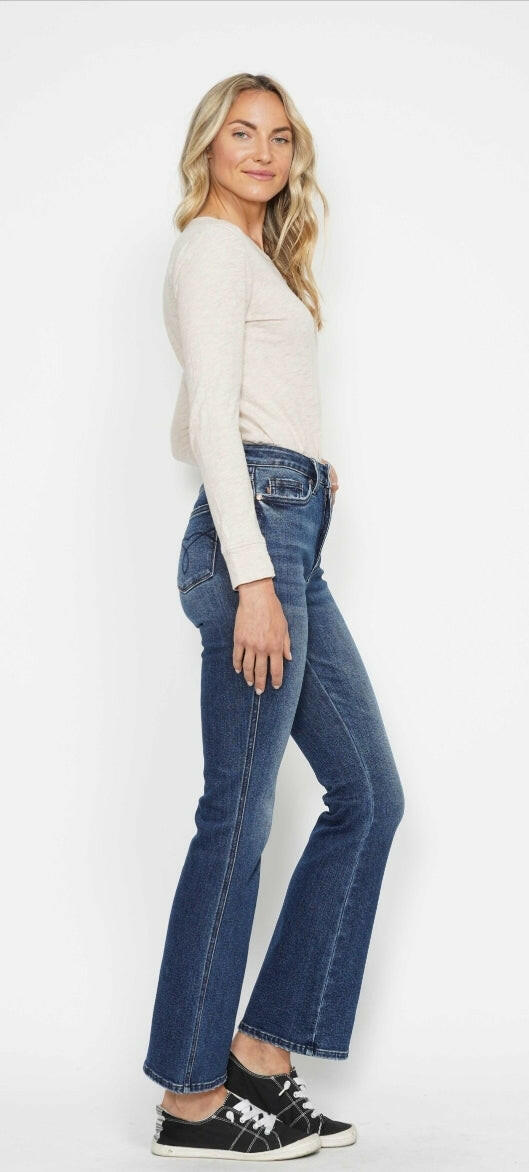 Judy Blue High Waist Tummy Control Back Pocket Embroidery Bootcut Denim Jeans 88786 - 3 Inseam Options | Sleekdenim.com