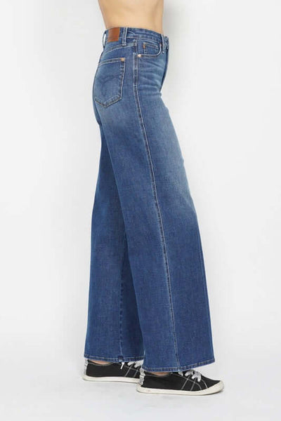 Judy Blue Retro High Waist Wide Leg Jean Style 88847| sleekdenim.com