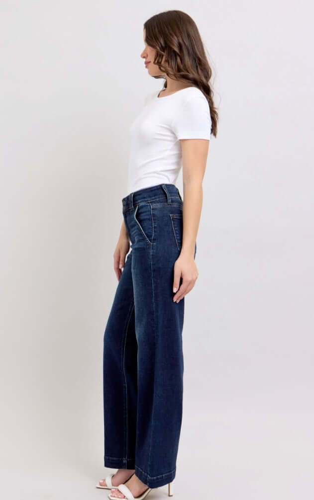 Judy Blue High Waist Wide Leg dark wash (Pre-order 12/18)