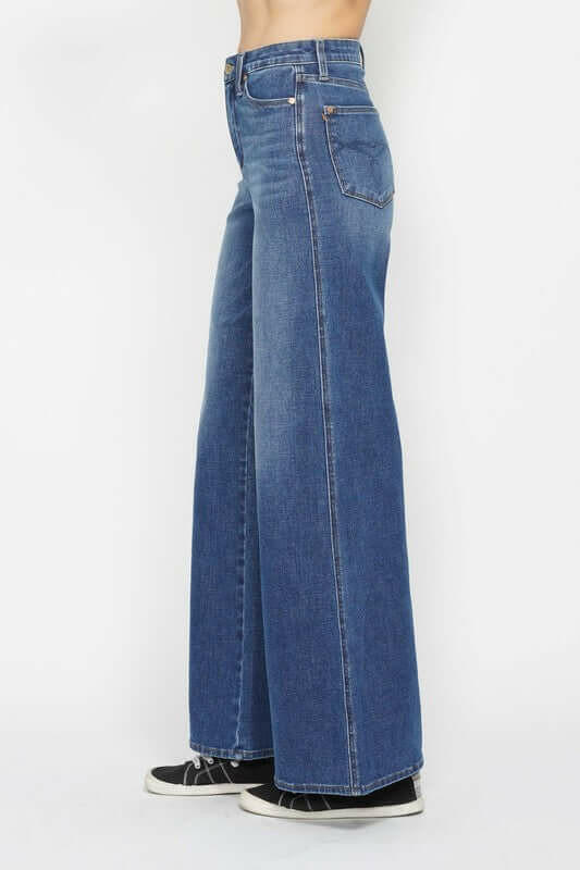 Judy Blue Retro High Waist Wide Leg Jean Style 88847| sleekdenim.com | Sleekdenim.com