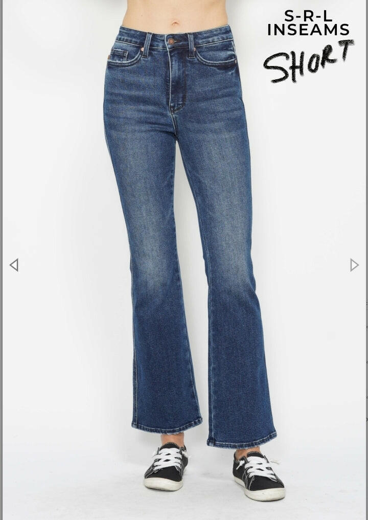 Judy Blue High Waist Tummy Control Back Pocket Embroidery Bootcut Denim Jeans 88786 - 3 Inseam Options | Sleekdenim.com