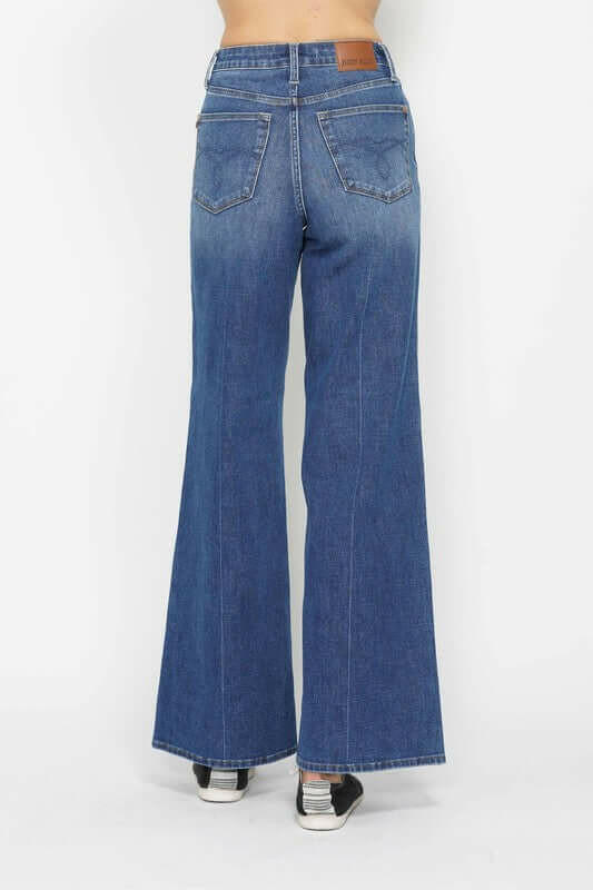 Judy Blue Retro High Waist Wide Leg Jean Style 88847| sleekdenim.com | Sleekdenim.com