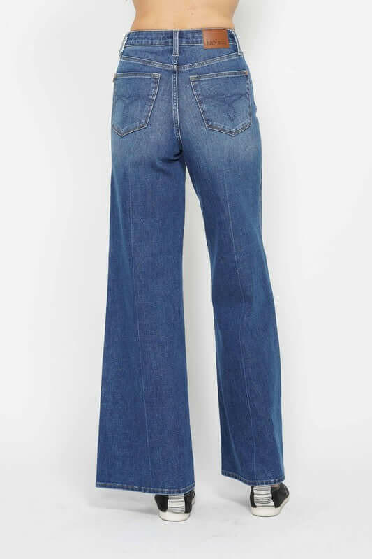 Judy Blue Retro High Waist Wide Leg Jean Style 88847| sleekdenim.com | Sleekdenim.com