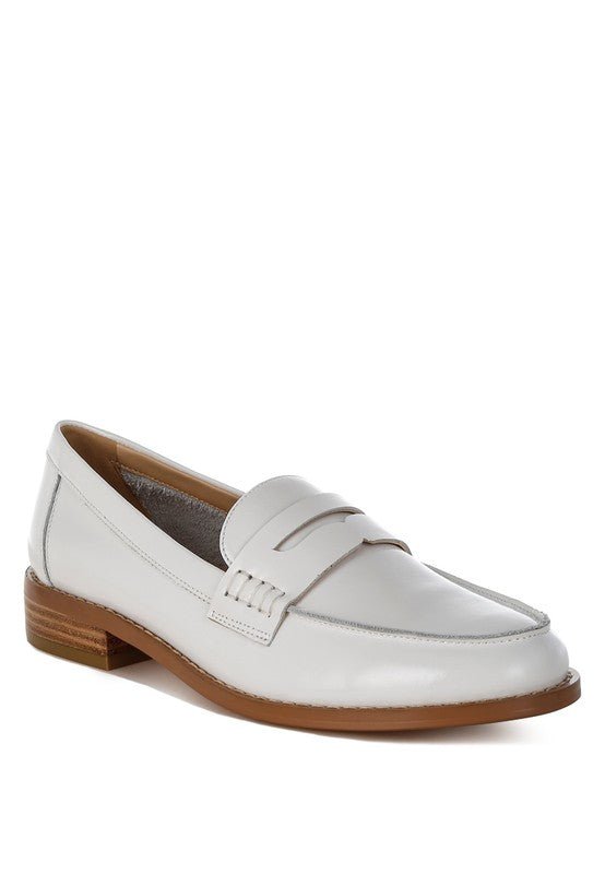 Roxana Real Leather Penny Strap Loafers - Sleekdenim.com