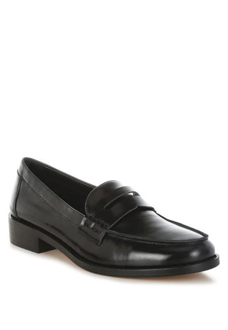 Roxana Real Leather Penny Strap Loafers - Sleekdenim.com