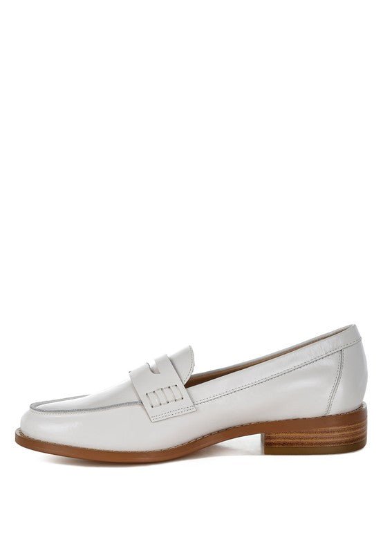 Roxana Real Leather Penny Strap Loafers - Sleekdenim.com