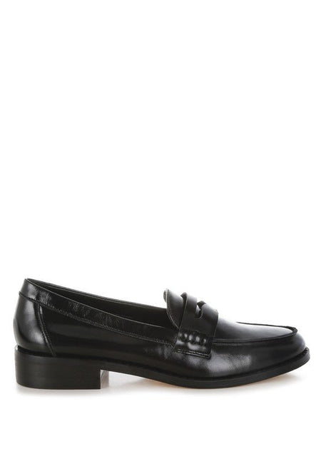 Roxana Real Leather Penny Strap Loafers - Sleekdenim.com