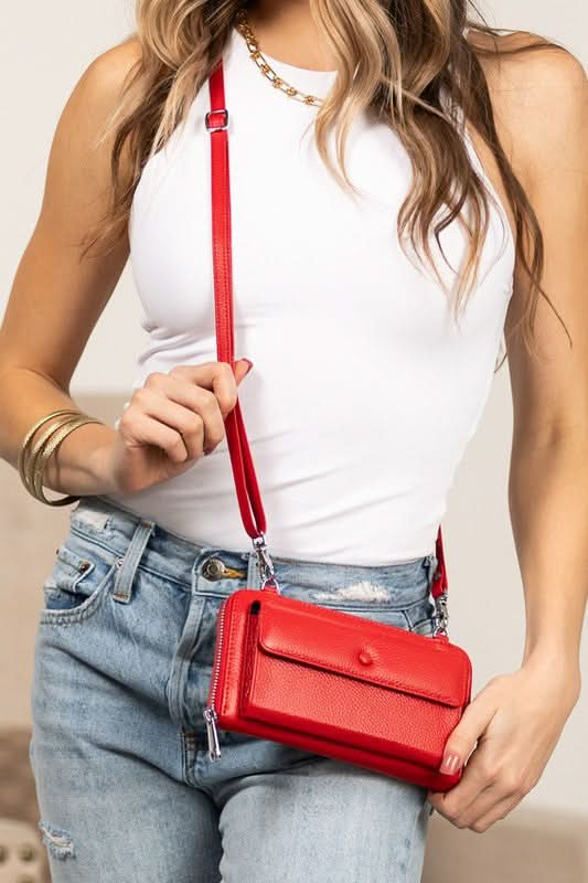 Ryann Genuine Leather Phone Wallet Crossbody - Sleekdenim.com