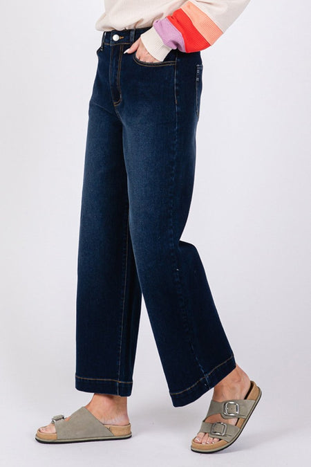 SAGE + FIG High Waist Wide Leg Jeans - Sleekdenim.com