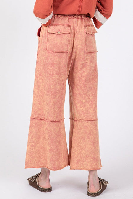 SAGE + FIG Mineral Washed Terry Wide Leg Pants - Sleekdenim.com