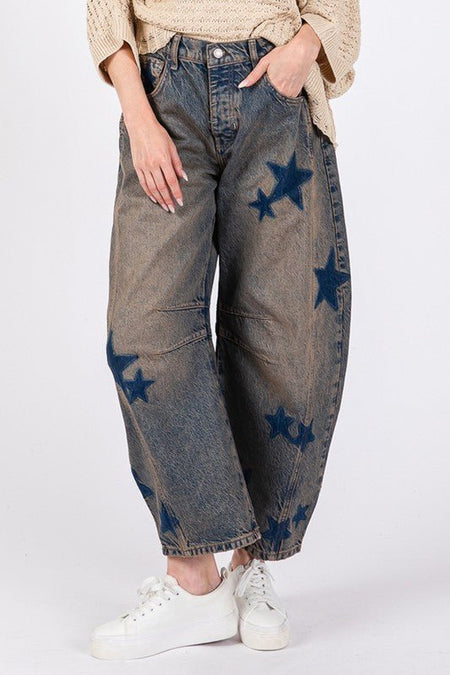 SAGE + FIG Star Wide Leg Jeans with Pockets - Sleekdenim.com