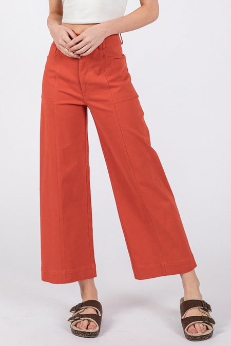 SAGE + FIG Wide Leg Cropped Pants - Sleekdenim.com