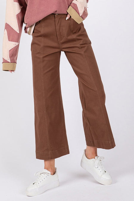 SAGE + FIG Wide Leg Cropped Pants - Sleekdenim.com