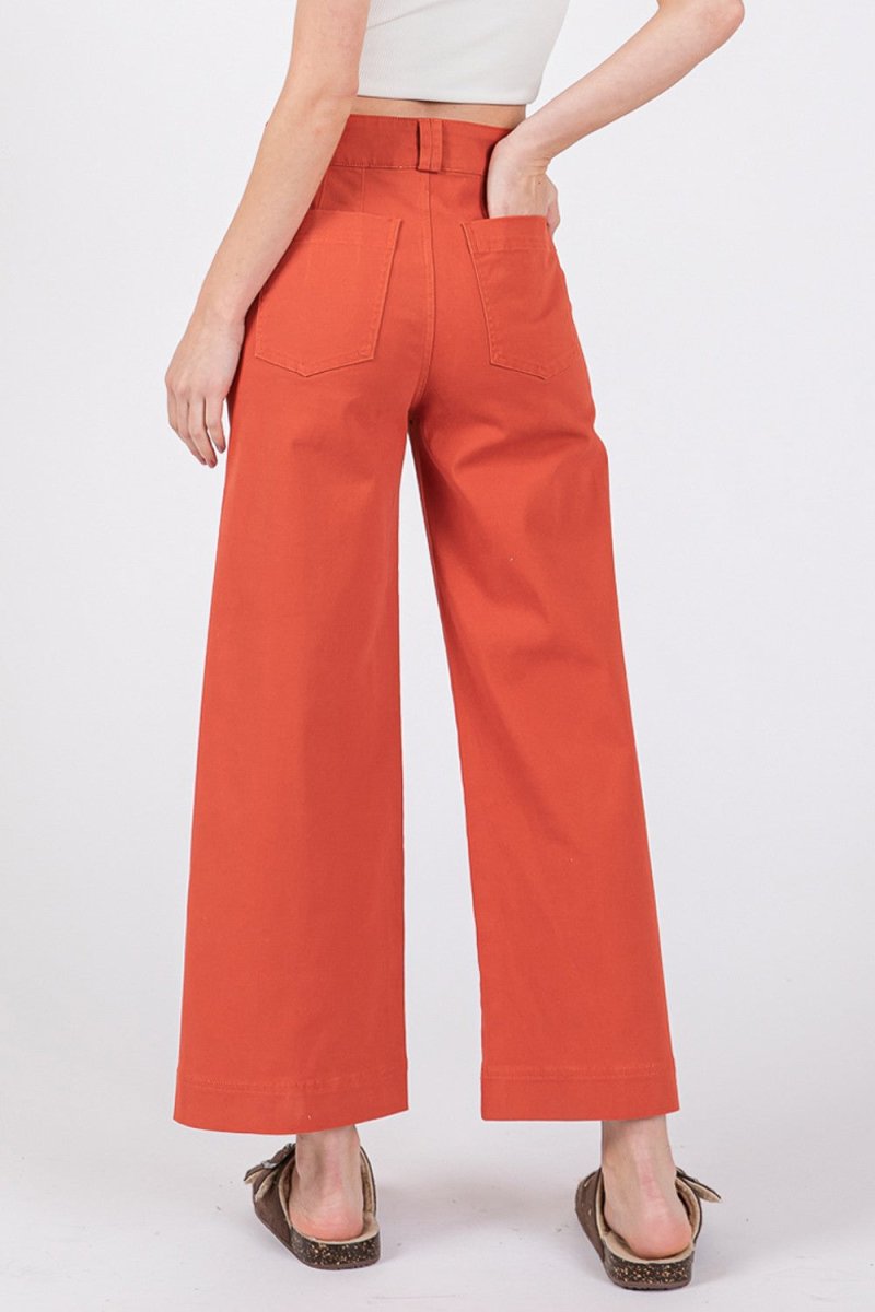 SAGE + FIG Wide Leg Cropped Pants - Sleekdenim.com