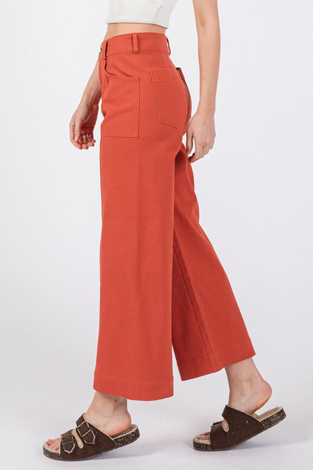 SAGE + FIG Wide Leg Cropped Pants - Sleekdenim.com