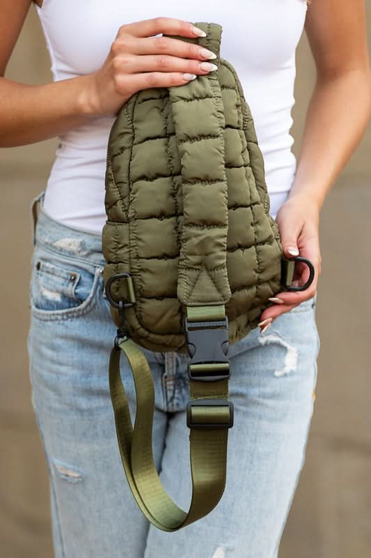 Skyler Quilted Puffer Sling - Sleekdenim.com