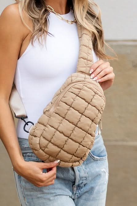 Skyler Quilted Puffer Sling - Sleekdenim.com