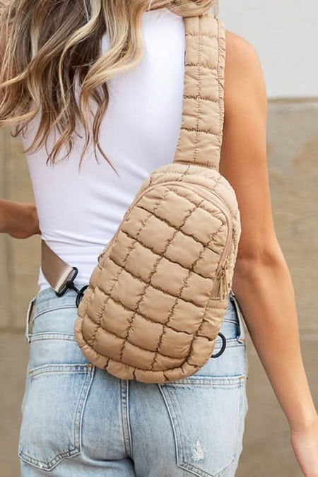 Skyler Quilted Puffer Sling - Sleekdenim.com