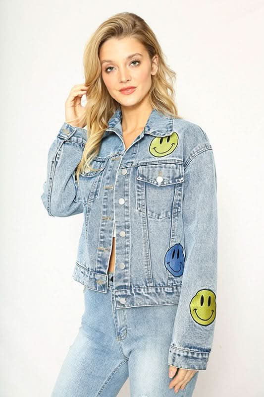 Smiley Denim Jacket - Sleekdenim.com