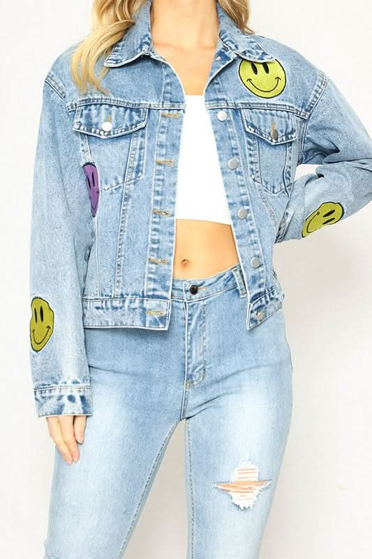 Smiley Denim Jacket - Sleekdenim.com