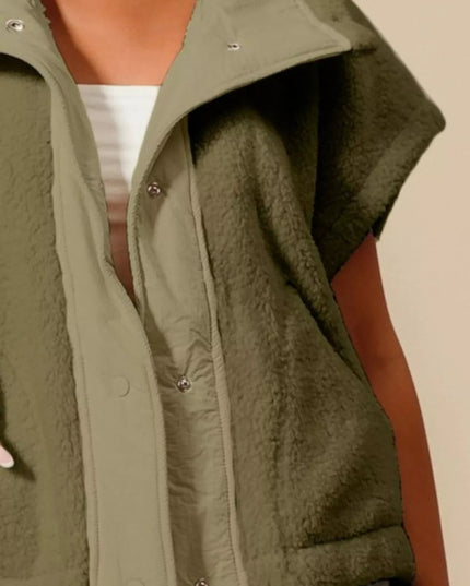 SO ME Over Sized Soft Sherpa Fur Sleeveless Vest Jacket - Sleekdenim.com