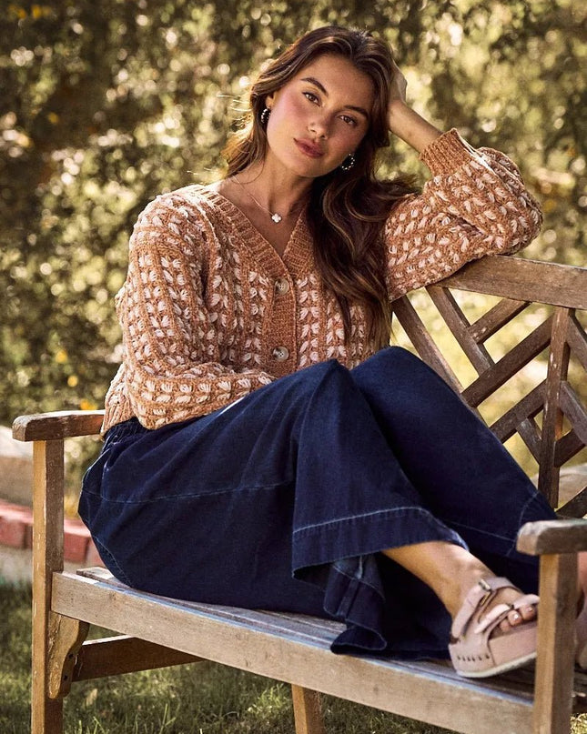 SO ME Soft Chenille Yarn Textur Button Sweater Cardigan - Sleekdenim.com