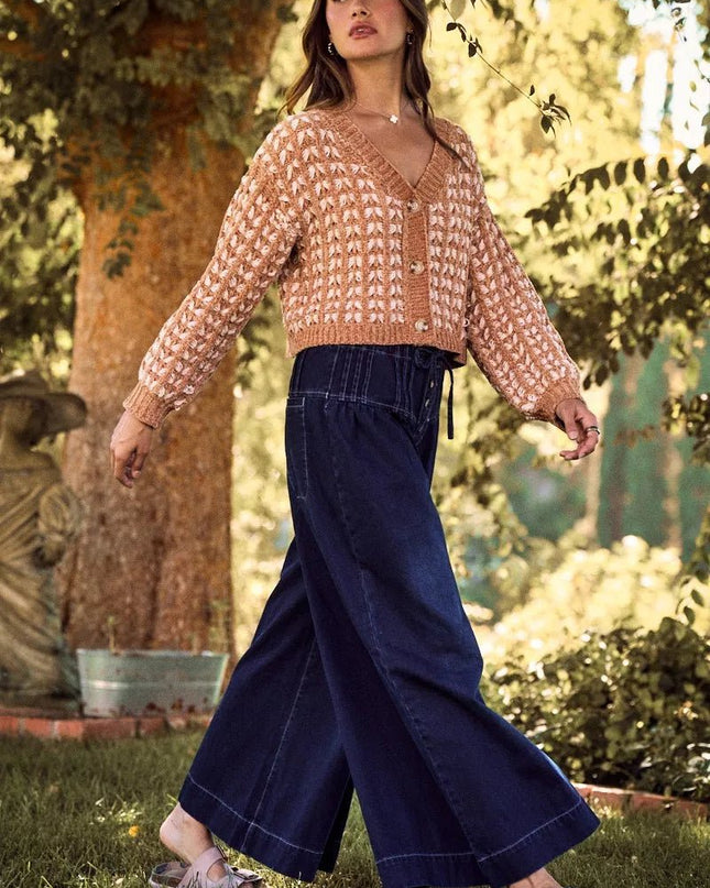 SO ME Soft Chenille Yarn Textur Button Sweater Cardigan - Sleekdenim.com