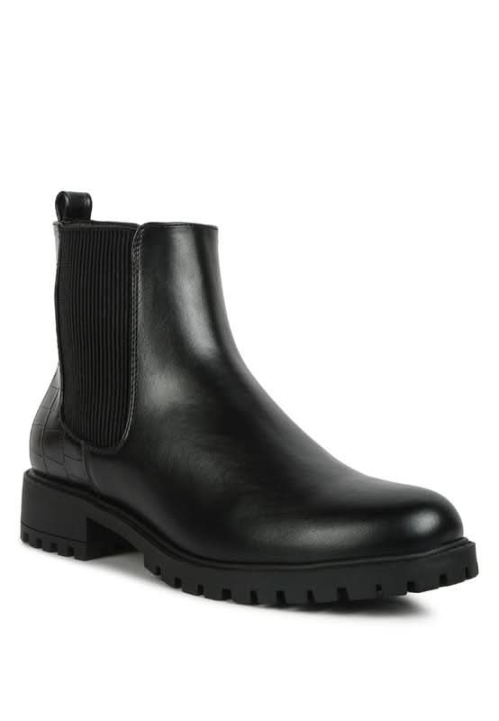 Stella Croc Back Chelsea Boots - Sleekdenim.com