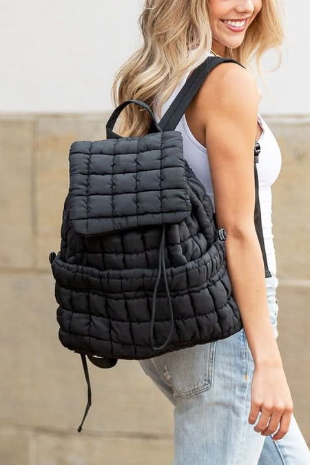 Stevie Quilted Puffer Backpack - Sleekdenim.com