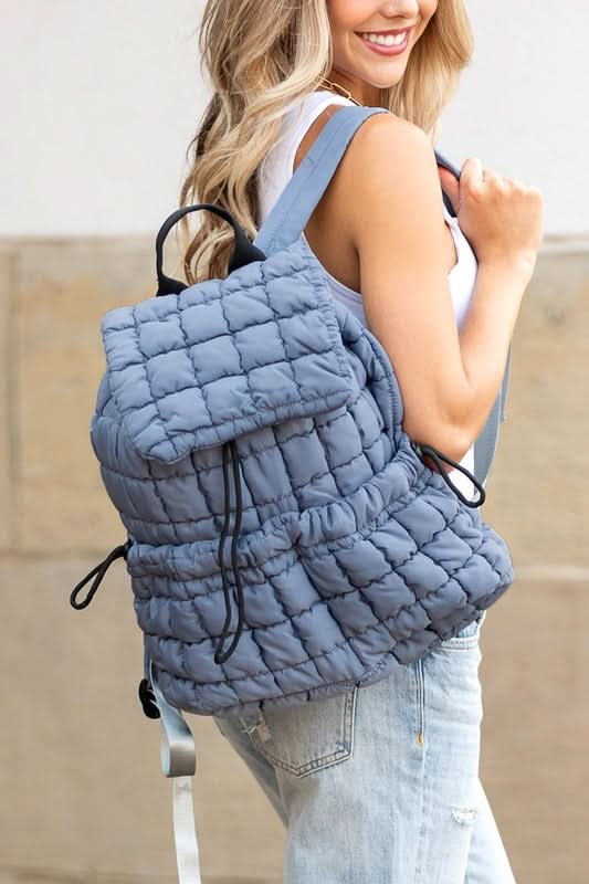 Stevie Quilted Puffer Backpack - Sleekdenim.com