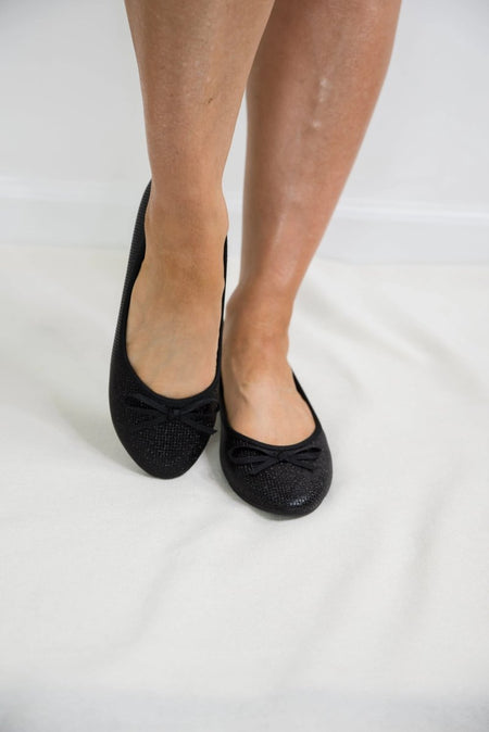 Touch of Magic Flats in Black - Sleekdenim.com