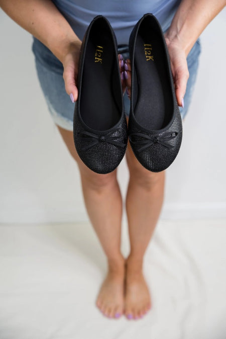 Touch of Magic Flats in Black - Sleekdenim.com