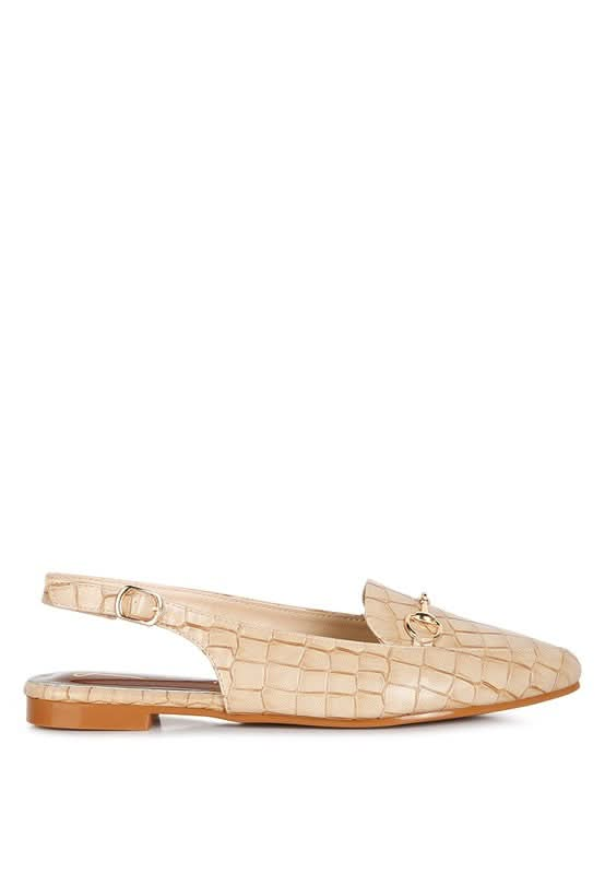 Trempe Croc Slingback Flat Sandals - Sleekdenim.com