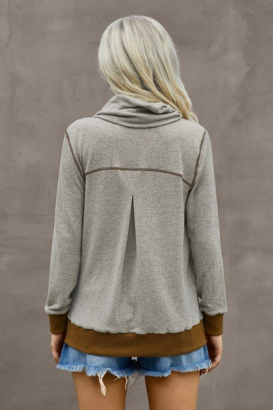 Trutle Neck Long Sleeves Top - Sleekdenim.com