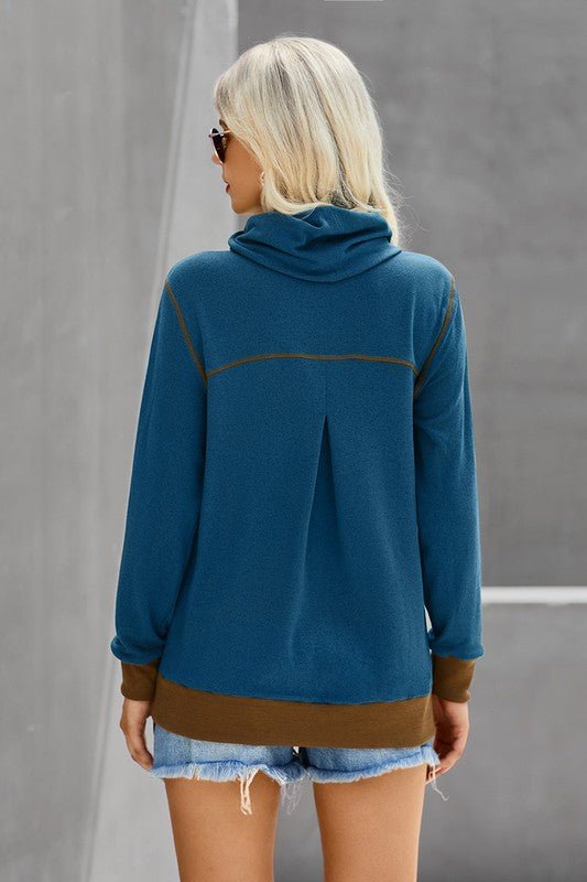 Trutle Neck Long Sleeves Top - Sleekdenim.com