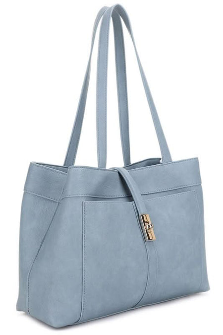 Twist Lock Flap Satchel - Sleekdenim.com