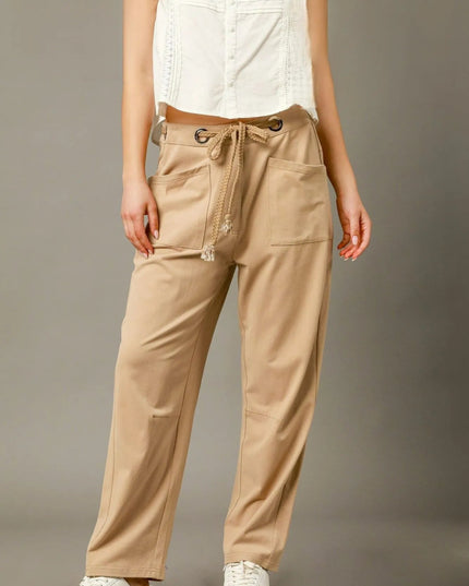 Umgee Cargo - Inspired Drawstring Pants - Sleekdenim.com