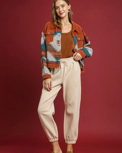 Umgee Fleece Jogger Pants with Drawstring - Sleekdenim.com