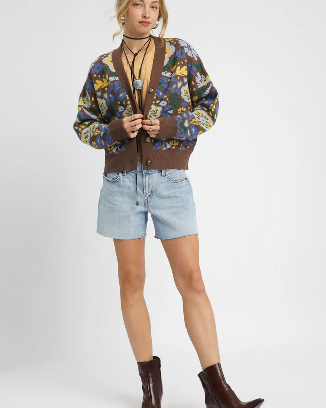 Umgee Floral Knit Button - Up Cardigan - Sleekdenim.com