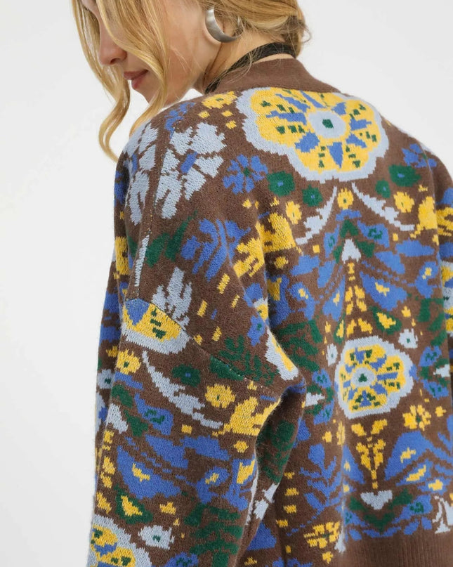 Umgee Floral Knit Button - Up Cardigan - Sleekdenim.com