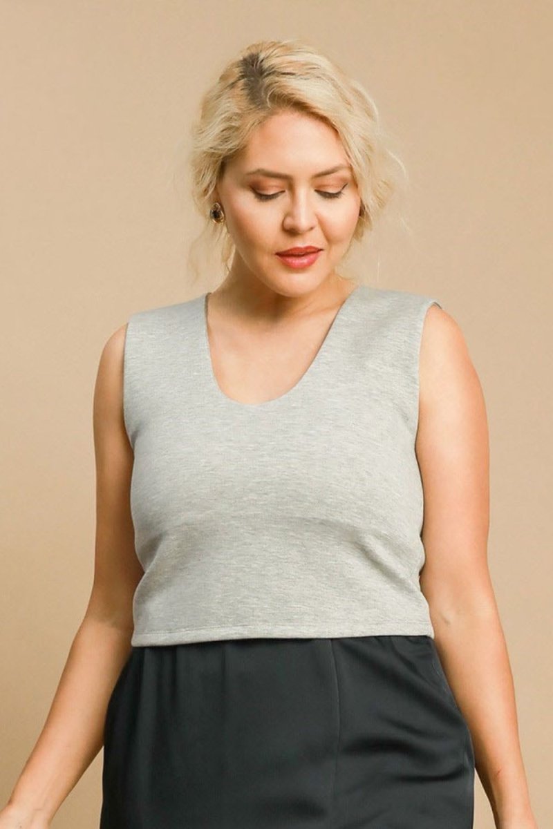 Umgee Full Size Scoop Neck Cropped Tank Plus Size - Sleekdenim.com