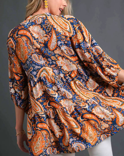 Umgee Mix Paisley Boho Tunic Blouse - Sleekdenim.com