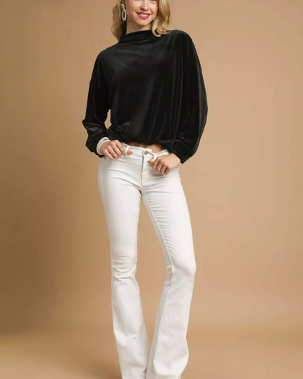 Umgee Ribbed Drawstring Hem Knit Top - Sleekdenim.com